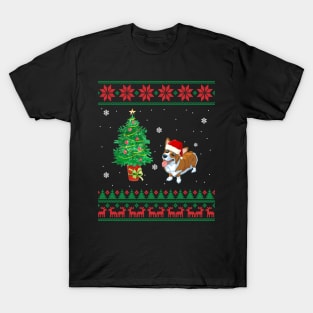 Corgi Merry Xmas Ugly Christmas T-Shirt